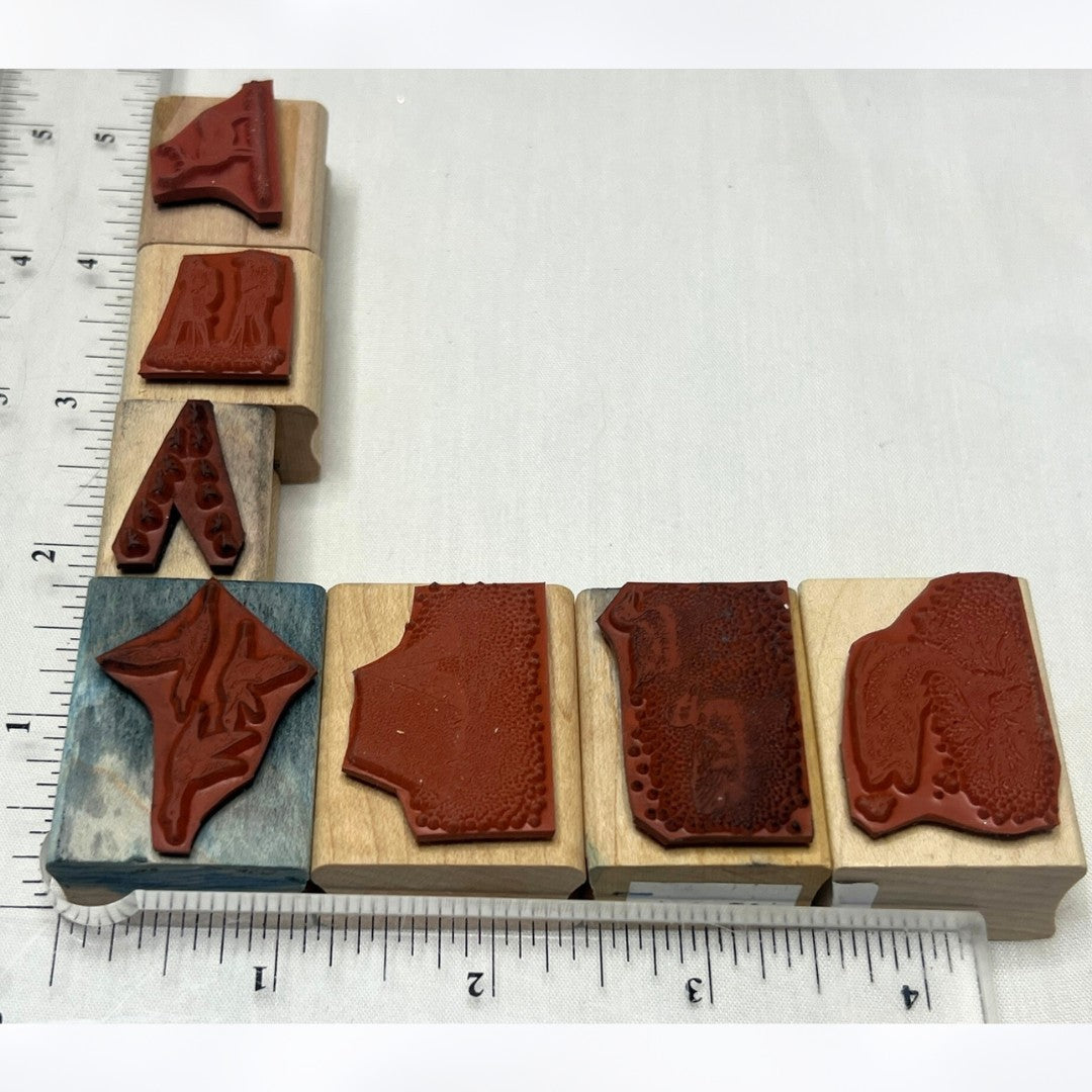 Stampscapes Tent Geese Hikers Mini Landscape Rubber Stamps