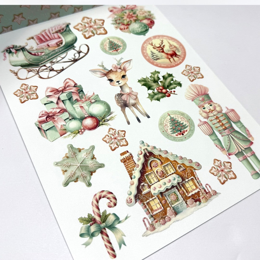 Mintay MERRY & JOY Christmas x8 Paper Cardstock Stickers Die Cuts Kit