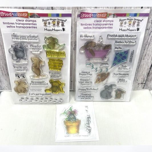 House Mouse HOPPY MOMENTS So Sweet Mice Stampendous Rubber Stamps Lot