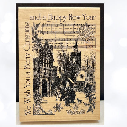 Inkadinkado ILLUMINATION Christmas Village Music Rubber Stamp