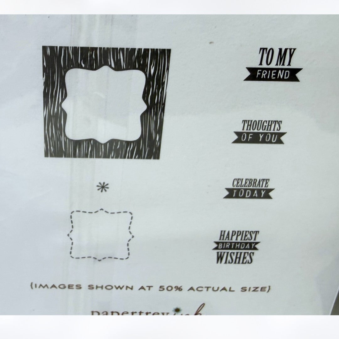 Papertrey Ink FRAMED OUT Frames Sentiments Words Rubber Stamps Dies