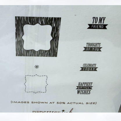 Papertrey Ink FRAMED OUT Frames Sentiments Words Rubber Stamps Dies