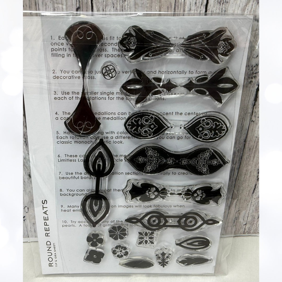 Papertrey Ink ROUND REPEATS Medallions Rubber Stamps