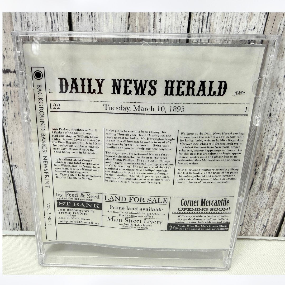 Papertrey Ink NEWSPRINT Newspaper Background Basics Rubber Stamp