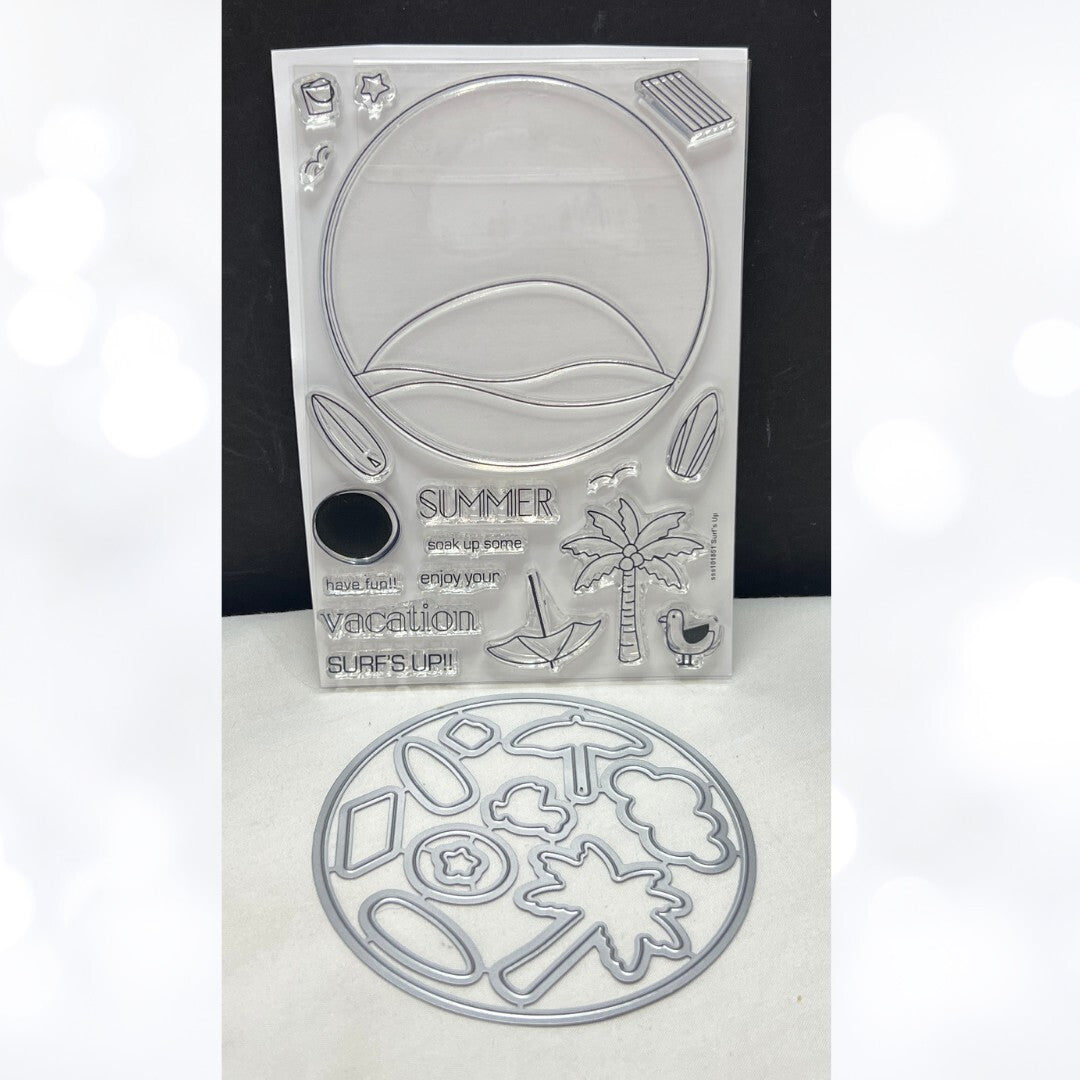 Simon Says Stamp SURF'S UP Beach Vacation Summer Rubber Stamps Dies