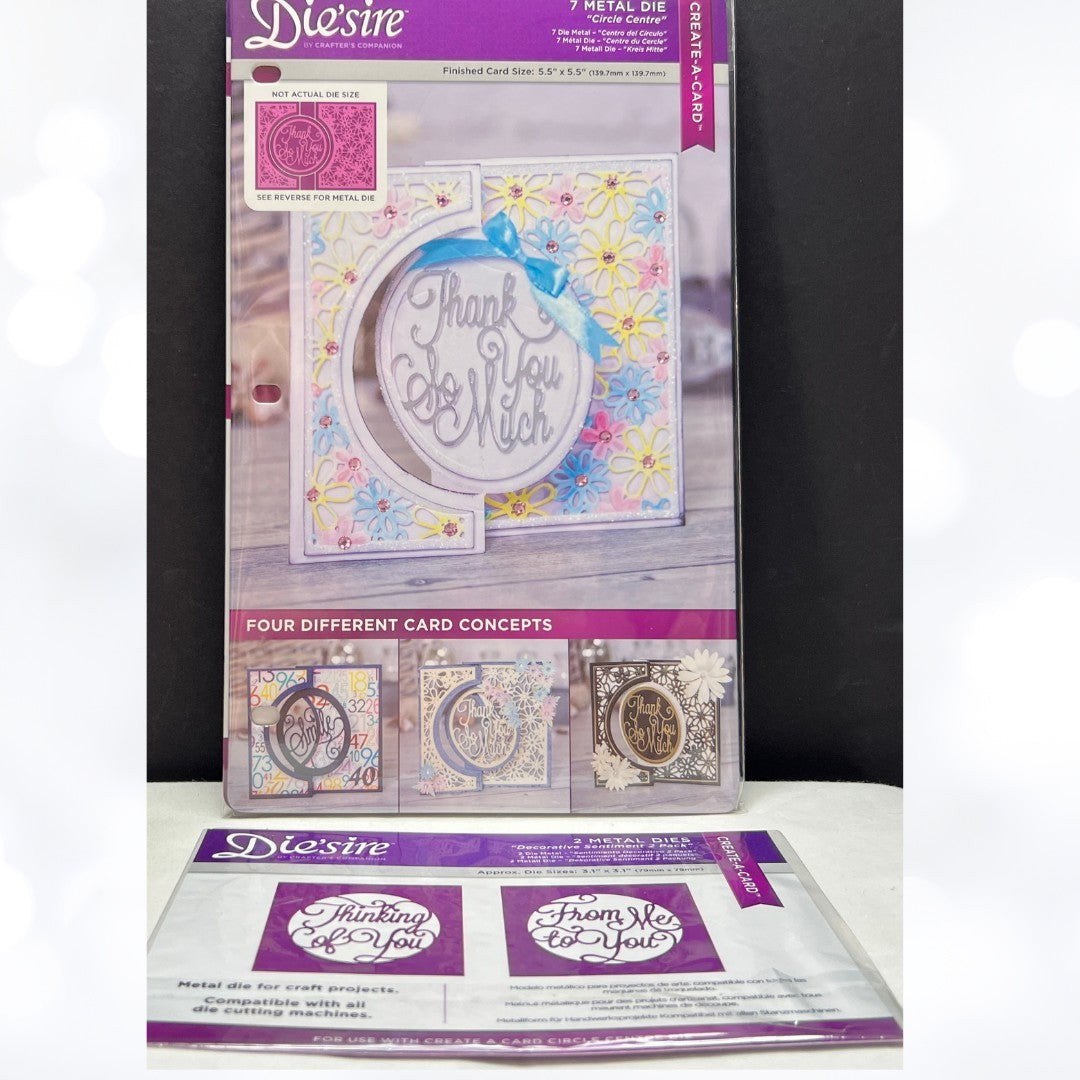 Die'sire CIRCLE CENTRE Decorative Sentiments Interactive Card Making Dies