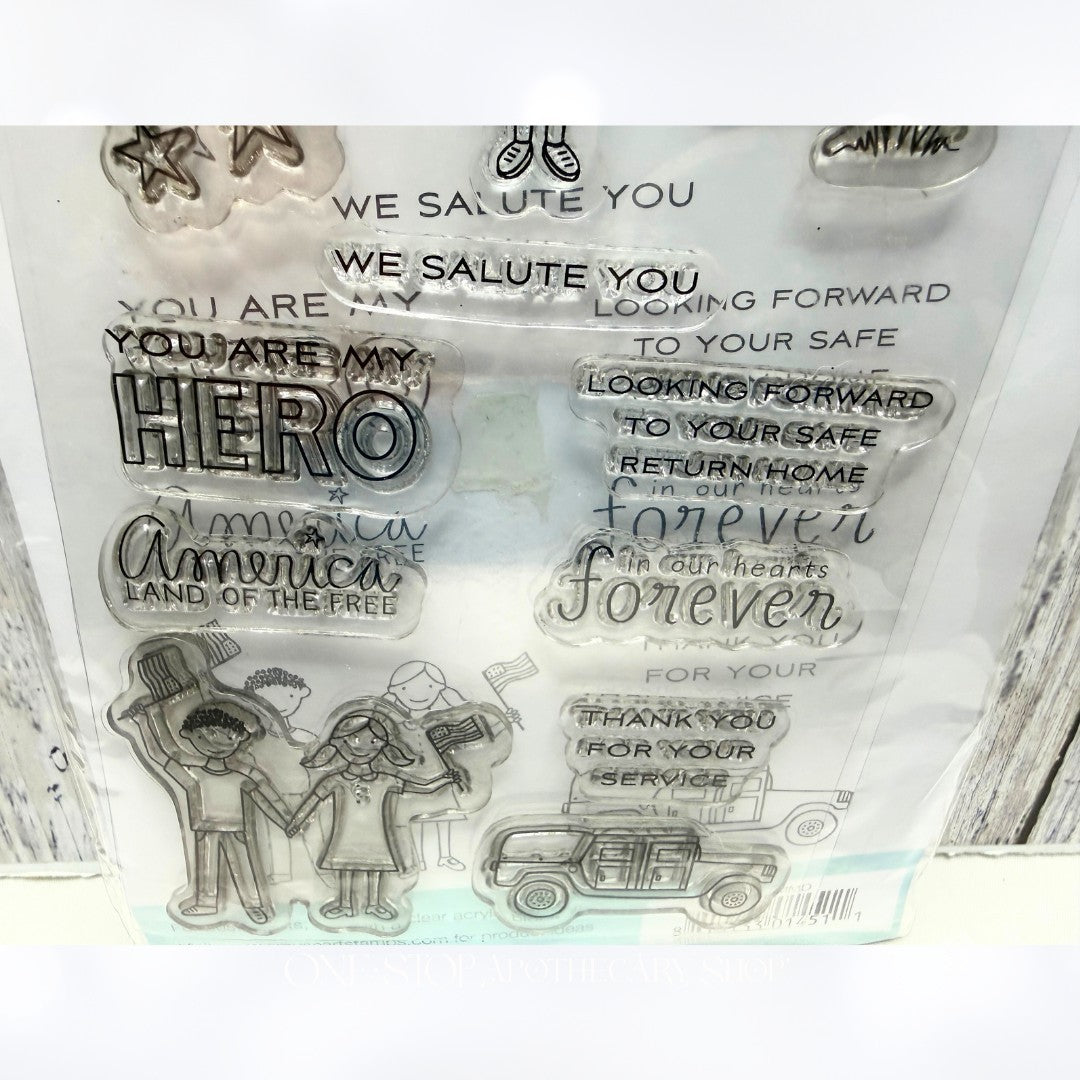Amuse Stamps HERO MAIL Military Rubber Stamps