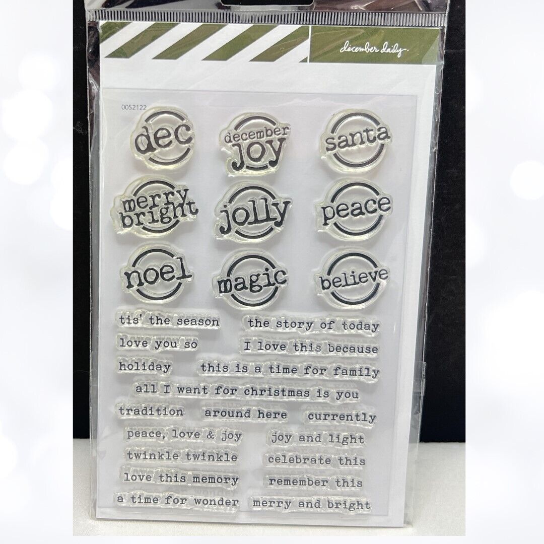 December Daily CHRISTMAS GREETINGS Sentiments Planner Journal Rubber Stamps