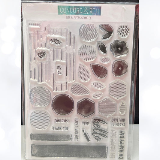 Concord & 9th BITS & PIECES Shapes Hearts 6x8 Rubber Stamps