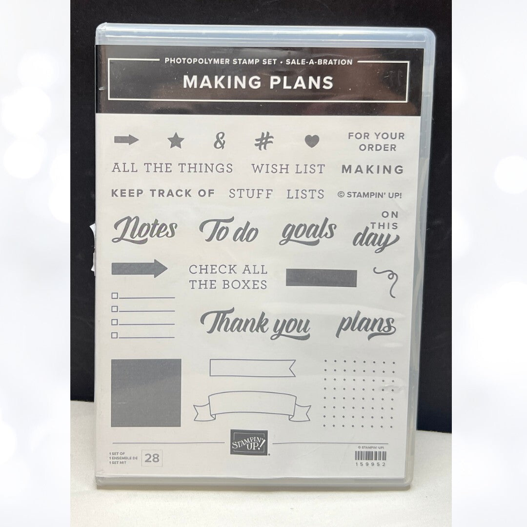 Stampin Up MAKING PLANS Journal Planner Rubber Stamps
