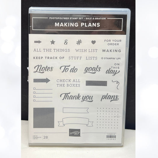 Stampin Up MAKING PLANS Journal Planner Rubber Stamps