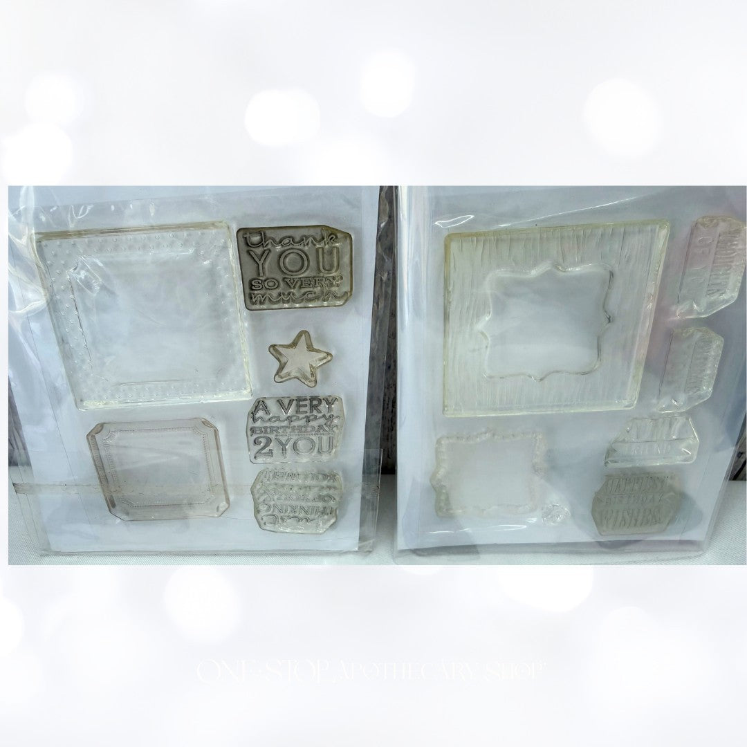 Papertrey Ink FRAMED OUT Frames Sentiments Words Rubber Stamps Dies