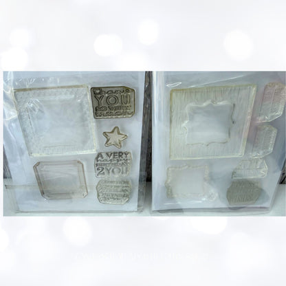 Papertrey Ink FRAMED OUT Frames Sentiments Words Rubber Stamps Dies