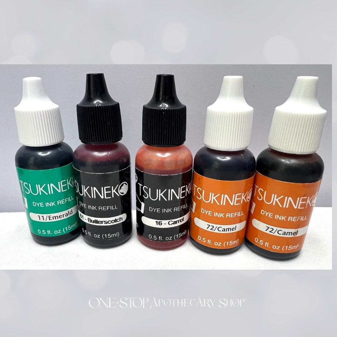 Tsukineko Dye INK REFILLS Reinkers 0.5oz Lot of 8