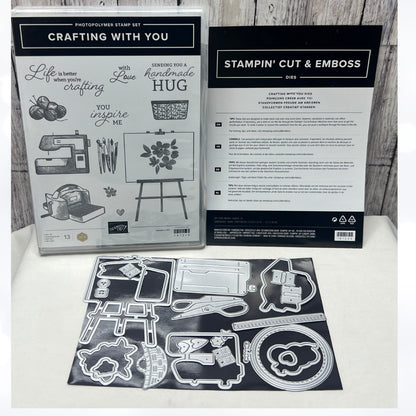 Stampin Up CRAFTING WITH YOU Crafts Sewing Rubber Stamps Dies