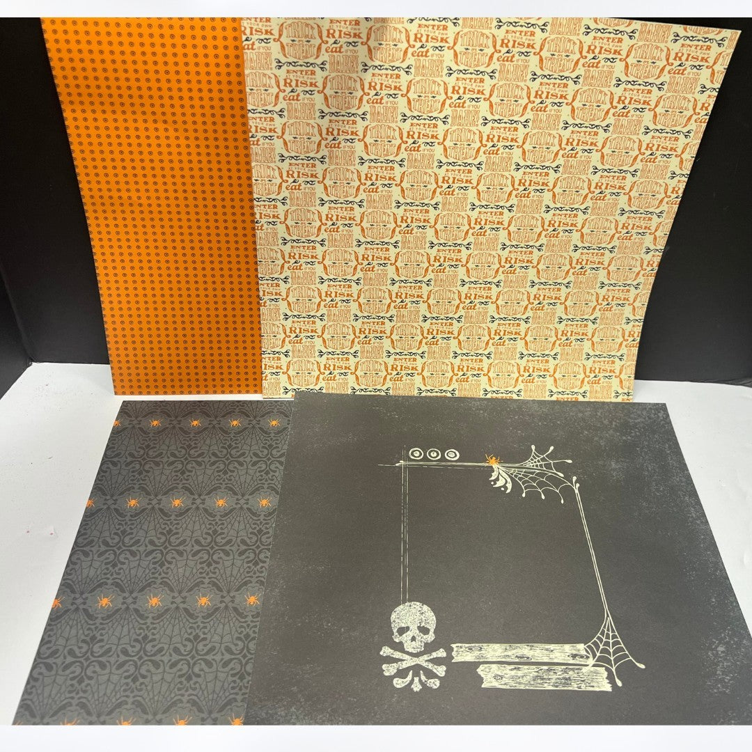 Stampin Up WITCHES BREW Frightful Sight 12x12 Halloween Cardstock DSP Paper Lot