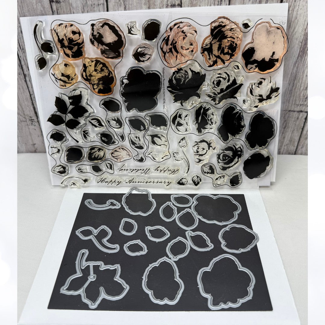 Altenew VINTAGE ROSES Florals Flowers Rubber Stamps Dies