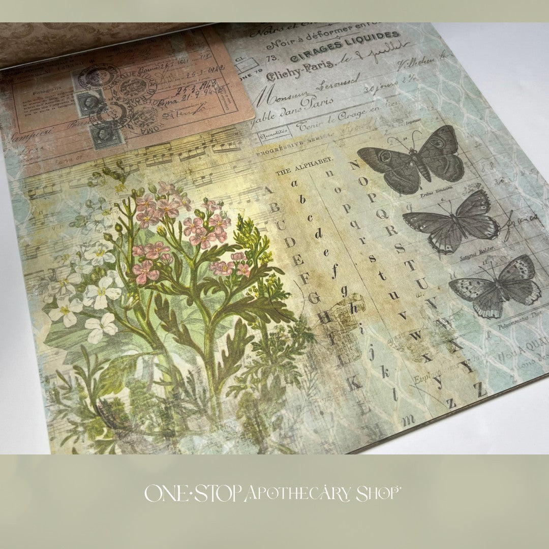 Tim Holtz WALLFLOWER Paper Stash Vellum Cardstock 12x12 Lot