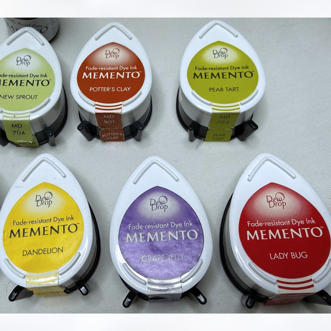 Tsukineko MEMENTO Dew Drops Mini Dye Ink Pads Lot of 11