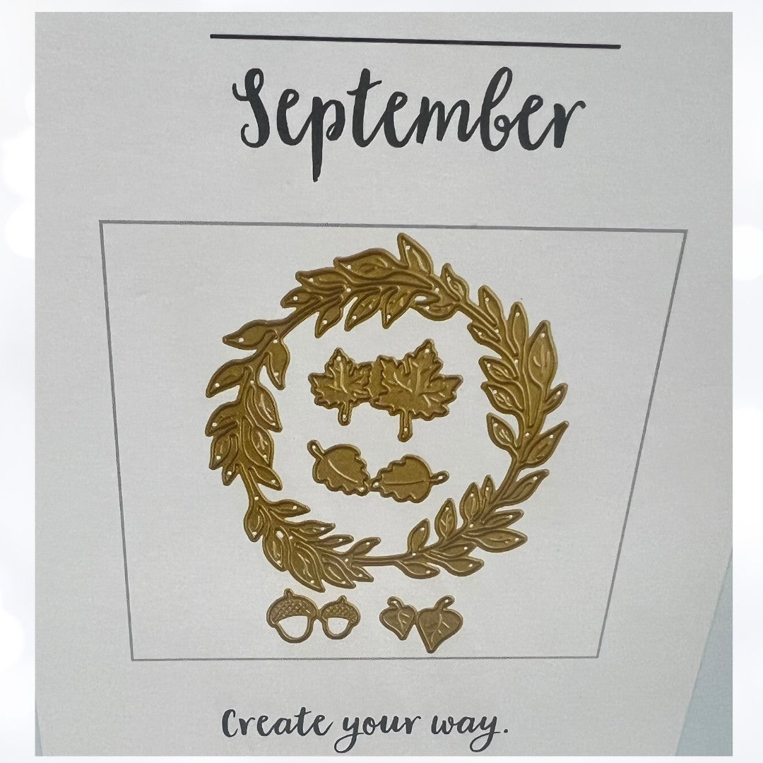 Spellbinders FALL Autumn Wreath Small Dies of the Month Sept 2017 & Oct 2018