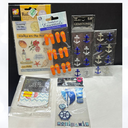 BEACH Vacation Ocean Craftin 3D Stickers Embellishments Lot of 30