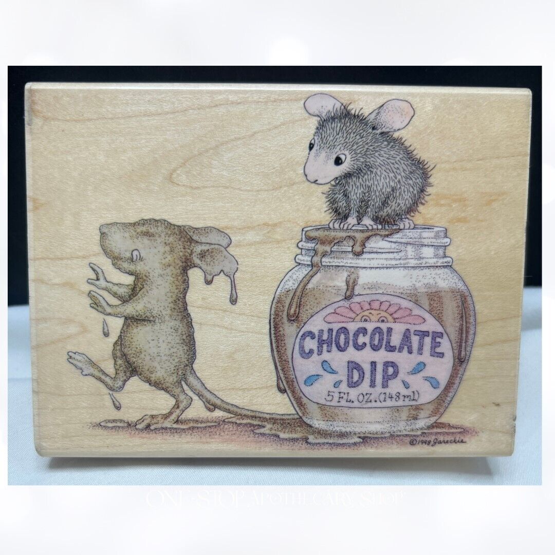 House Mouse DIPPED IN CHOCOLATE Mice Rubber Stamp