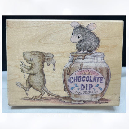 House Mouse DIPPED IN CHOCOLATE Mice Rubber Stamp