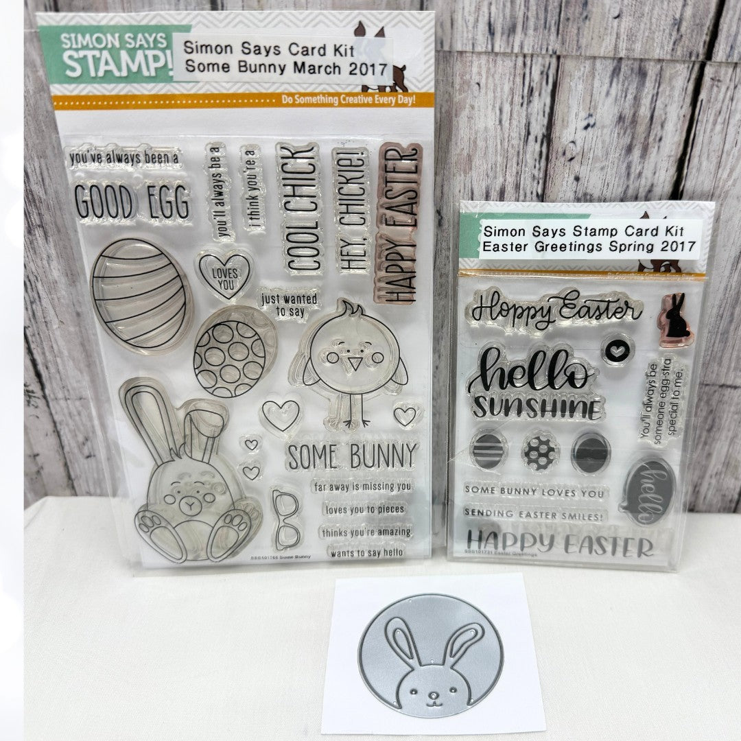 Simon Says Stamp EASTER SOME BUNNY Greetings Peeking Bunny Rubber Stamps Dies
