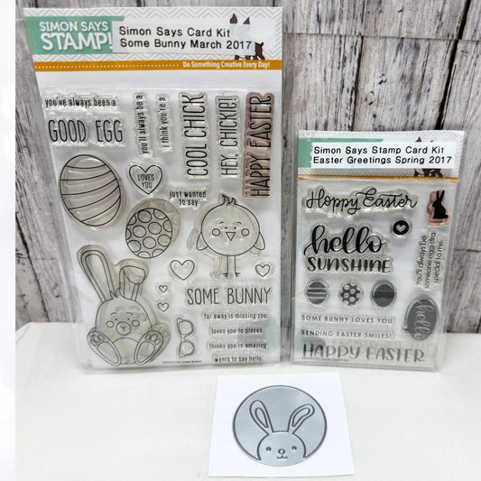 Simon Says Stamp EASTER SOME BUNNY Greetings Peeking Bunny Rubber Stamps Dies