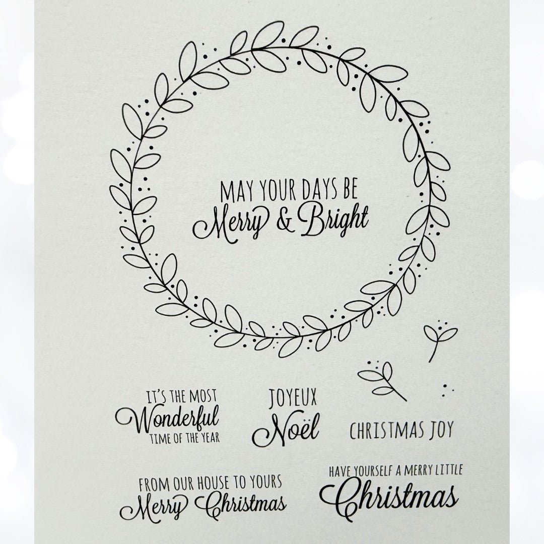 Papertrey Ink RUSTIC WREATH Christmas Rubber Stamps Die
