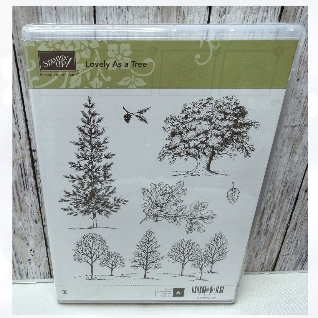 Stampin Up LOVELY AS A TREE Nature Landscape Rubber Stamps