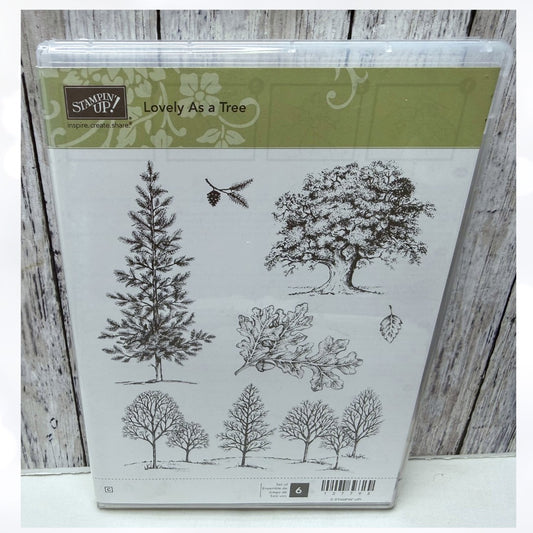 Stampin Up LOVELY AS A TREE Nature Landscape Rubber Stamps