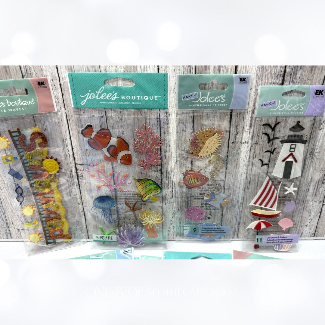 Jolee's Boutique NAUTICAL Fish Sea Ocean Crafting 3D Stickers Lot of 11