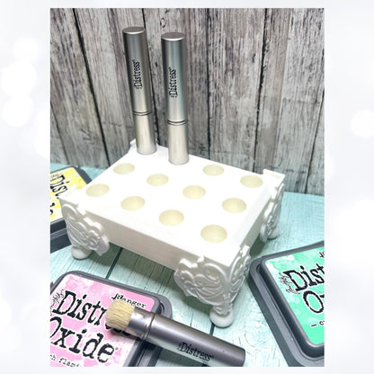 White Tim Holtz MINI BLENDING BRUSH Holder 3D Printed Organizer Storage