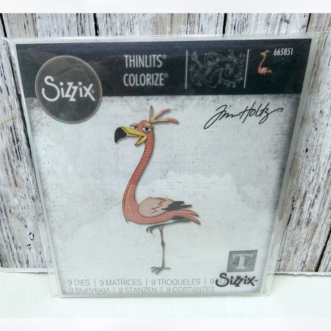 Tim Holtz COLORIZE GLADYS Flamingo Bird Thinlits Dies AS IS**