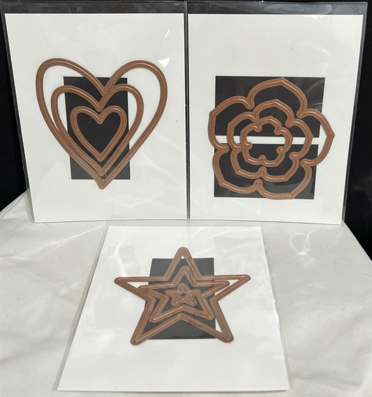 Spellbinders STARS Hearts Blossoms Flowers Nesting Dies Lot of 3