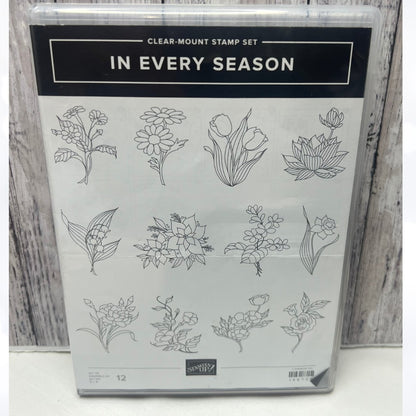 Stampin Up IN EVERY SEASON Floral Flowers Rubber Stamps
