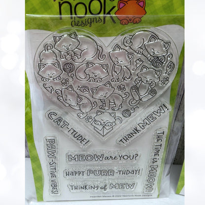 Newton's Nook HEARTFELT MEOWS Love Bots Valentines Day Cats Rubber Stamps