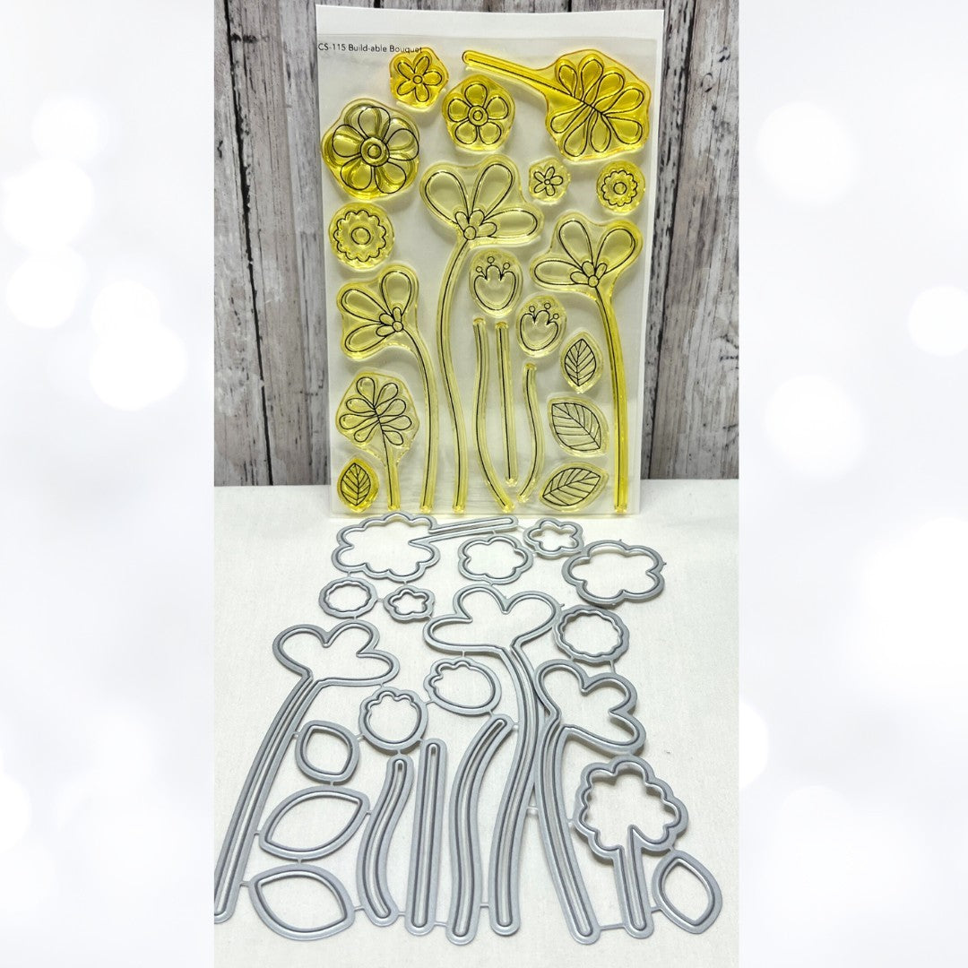 My Favorite Things BUILD-ABLE BOUQUET Flowers Floral Rubber Stamps Dies