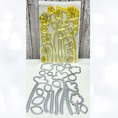 My Favorite Things BUILD-ABLE BOUQUET Flowers Floral Rubber Stamps Dies