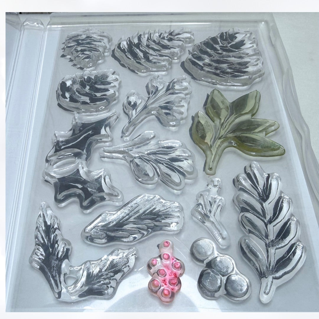 Stampin Up CHRISTMAS SEASON Greenery Holly Rubber Stamps