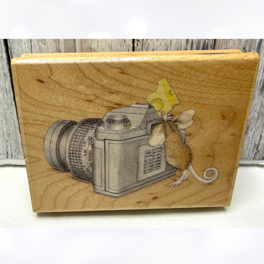 House Mouse SAY CHEESE Camera Photo Mice Rubber Stamp