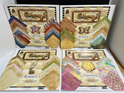 Provo Craft PATHWAYS Americana Heartland Romance Scrapbook 12x12 Paper Packs