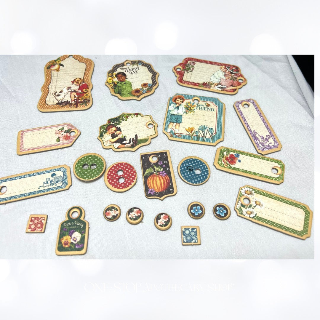Graphic 45 CHILDREN'S HOUR 12x12 Calendar Paper Cardstock Chipboard Collection
