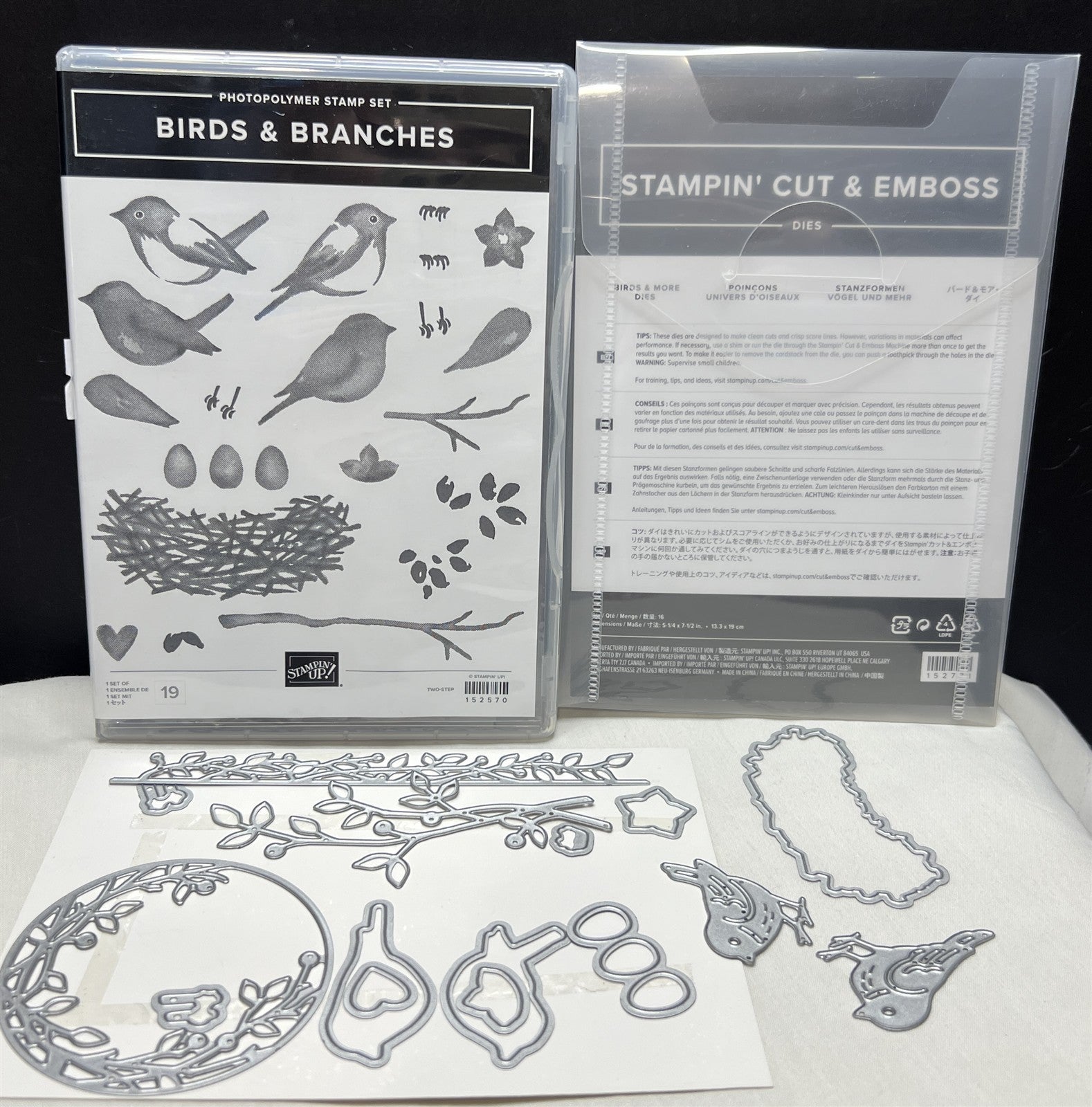 Stampin Up BIRDS & BRANCHES Nest More Rubber Stamps Dies