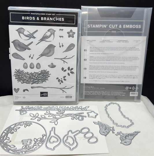Stampin Up BIRDS & BRANCHES Nest More Rubber Stamps Dies