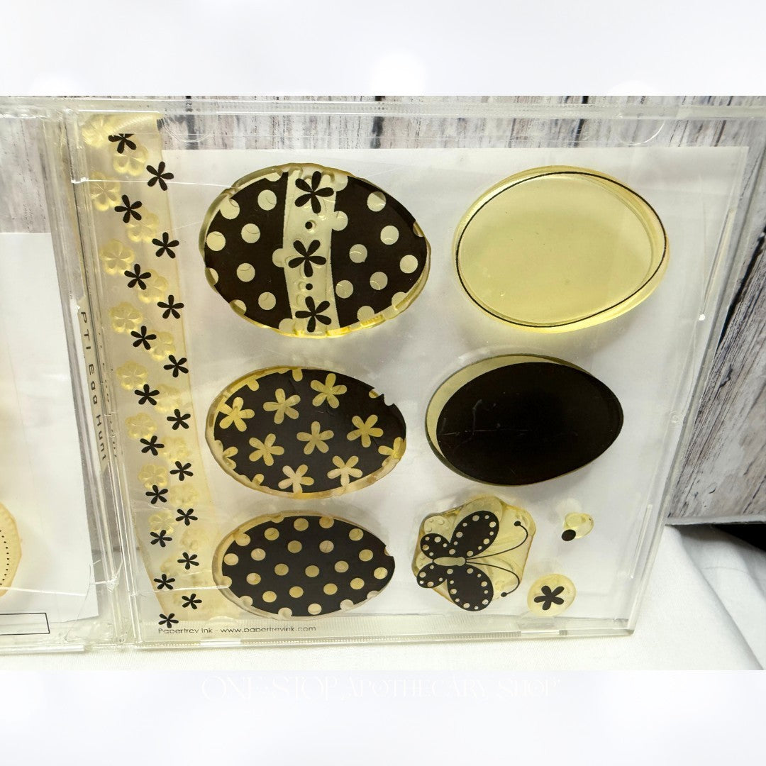 Papertrey Ink EGG HUNT Easter Eggs Spring Rubber Stamps Dies