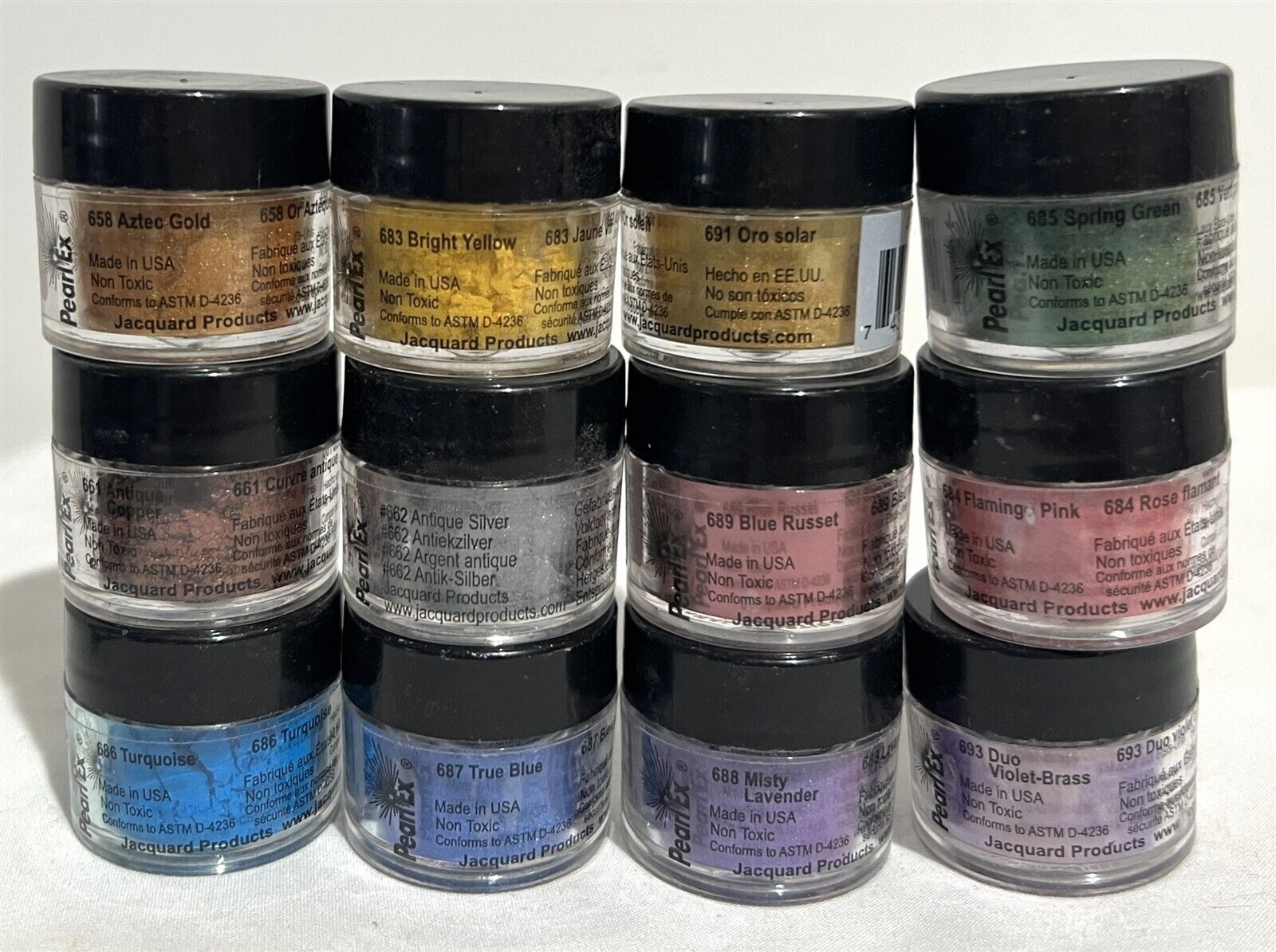 Jacquard PEARL EX Pigment Powders 1/4 oz Lot of 12