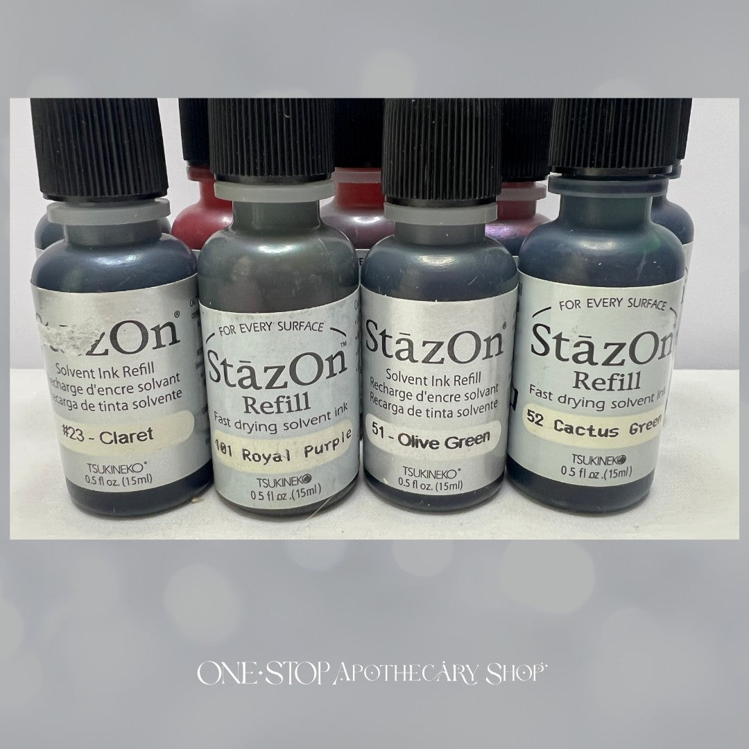 Tsukineko STAZON Staz On Ink Refills Reinkers 0.5oz Lot of 9 