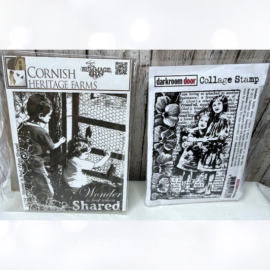 Darkroom Door Cornish CHILDREN Friends Sisters Vintage Rubber Stamps